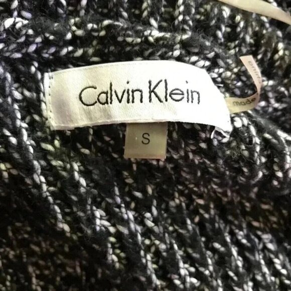 Women’s CALVIN KLEIN Black Melange Tunic Sweater Size Small - Picture 2 of 6